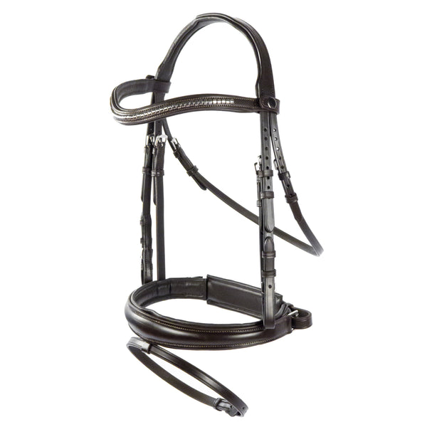 Havana Snaffle Bridle 'Belgrave' - with removeable flash noseband