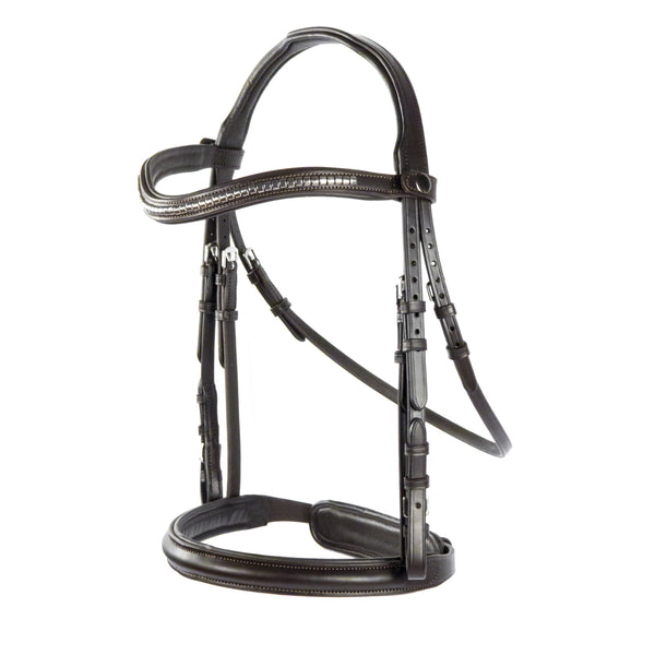 Havana Snaffle Bridle 'Apex' -  with removable flash noseband