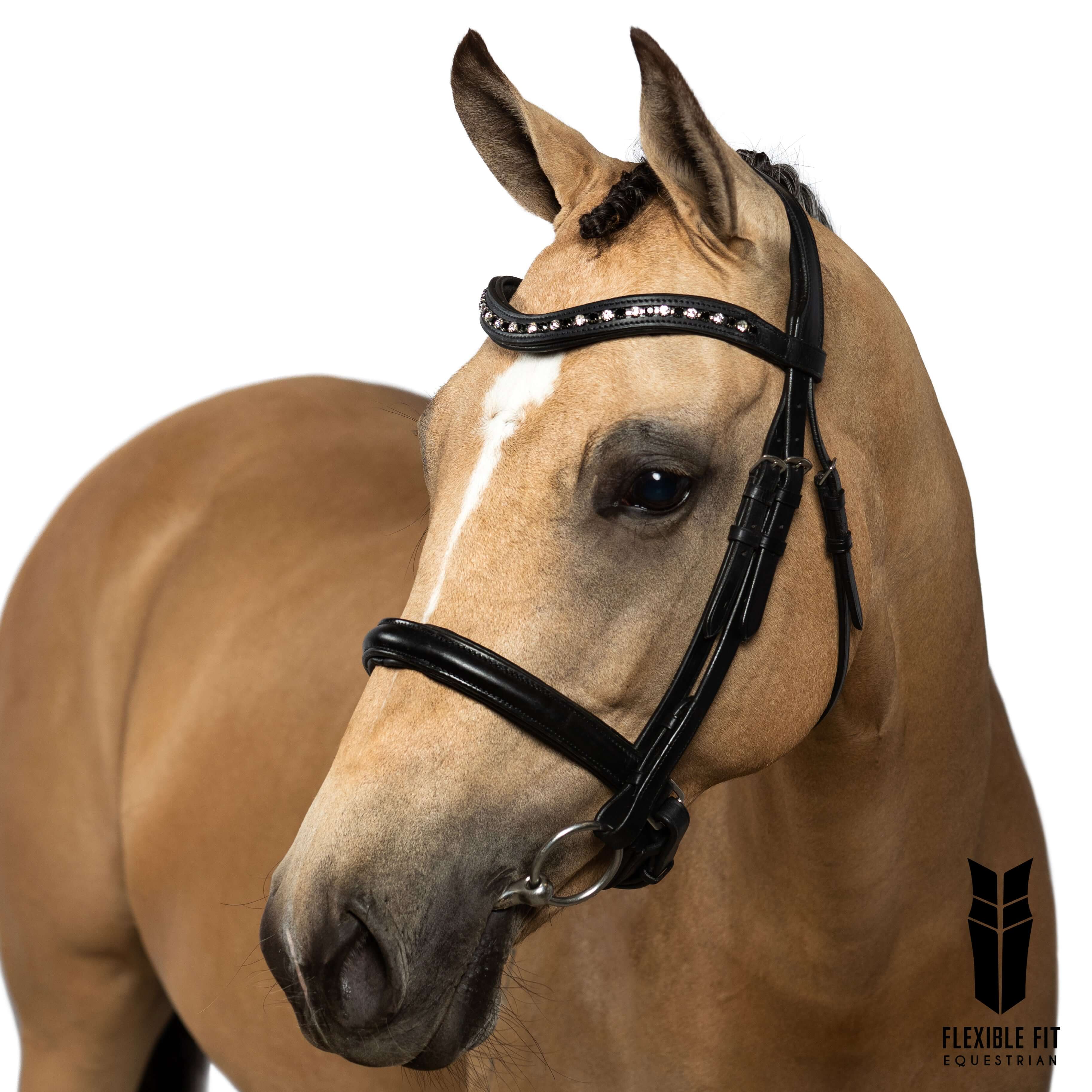 Black and Clear Mid Wave Gel Browband - Black
