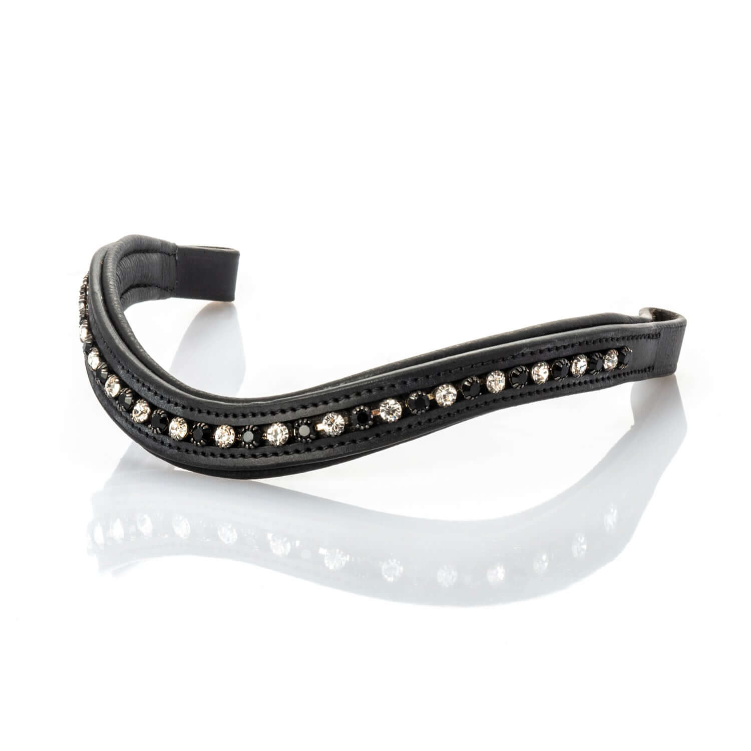 Black and Clear Mid Wave Gel Browband - Black
