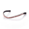 Rose Pink and Clear Crystal Thin Wave Browband - Black