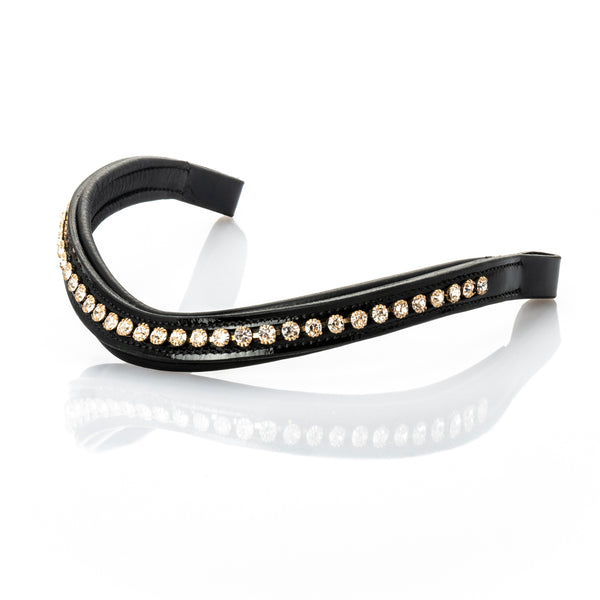 Clear Mid Patent Wave Gel Browband - Black