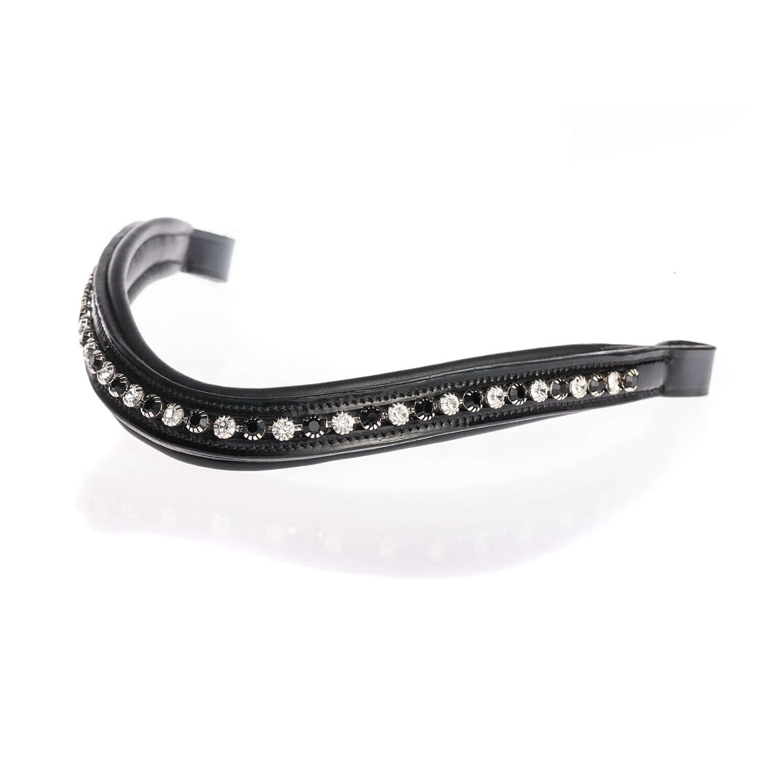 Black and Clear Mid Patent Wave Gel Browband - Black