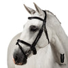 Black Snaffle Bridle Silver Pipe Wave with Reins