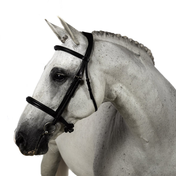 BLACK SNAFFLE BRIDLE 'Plain Beauty' - Flexible Fit Equestrian LLC