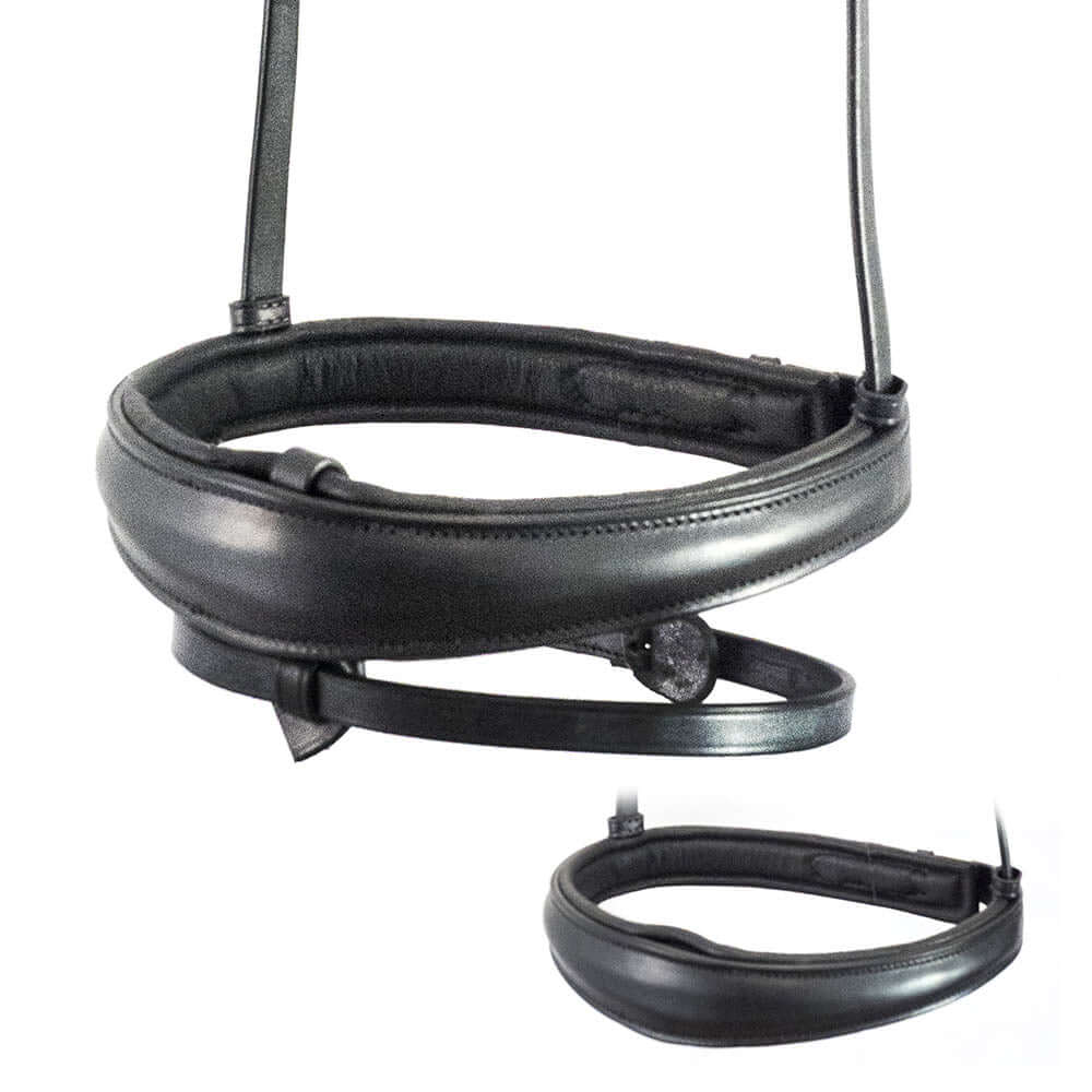 Anatomical Raised Plain Cavesson Converter - Black Gel Noseband