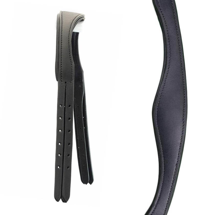 ANATOMICAL EXTRA WIDE PRESSURE RELIEF GEL PADDED WITH CUT BACK EARS 4/8 CHEEKSTRAPS BLACK CROWNPIECE - Flexible Fit Equestrian LLC