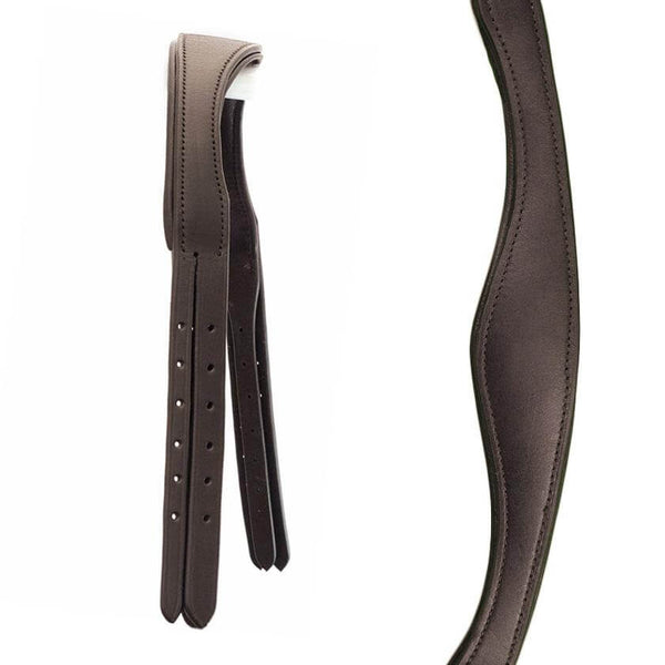 ANATOMICAL EXTRA WIDE PRESSURE RELIEF GEL PADDED WITH CUT BACK EARS 5/8 CHEEKSTRAPS HAVANA CROWNPIECE - Flexible Fit Equestrian LLC