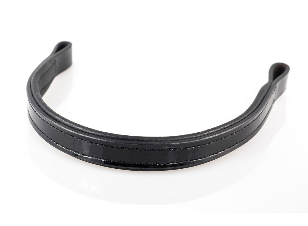 Flat Patent Straight Gel Browband - Black