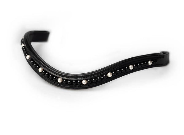 MYSTIC BLACK PEARL MID THIN WAVE - BLACK BROWBAND - Flexible Fit Equestrian LLC