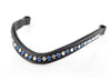 Sapphire and Clear Crystal Wave Gel Browband - Black