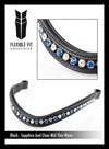 Sapphire and Clear Crystal Wave Gel Browband - Black