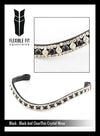 BLACK AND CLEAR THIN CRYSTAL WAVE - BLACK BROWBAND - Flexible Fit Equestrian LLC