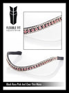 ROSE PINK AND CLEAR THIN WAVE - BLACK BROWBAND - Flexible Fit Equestrian LLC