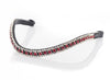 RED AND CLEAR THIN CRYSTAL WAVE - BLACK BROWBAND - Flexible Fit Equestrian LLC