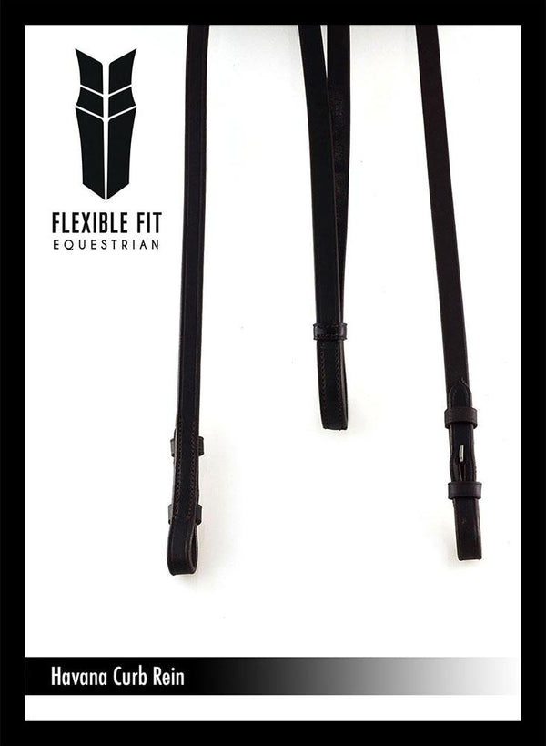 CURB HAVANA REINS - Flexible Fit Equestrian LLC