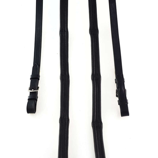 Black English Bridle 5 Row Split Wave with Padded Leather Reins