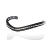 Clear Crystal and Mini Clincher Wave Gel Browband - Black