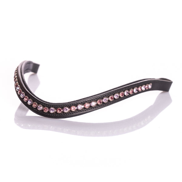 Pink and Lilac Mid Wave Gel Browband - Black