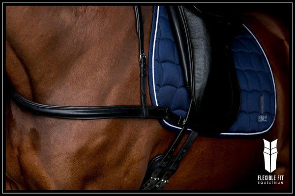 DRESSAGE BLACK STRAIGHT BREASTPLATE - Flexible Fit Equestrian LLC