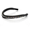 Sapphire and Clear Crystal Patent Wave Gel Browband - Black